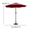 Merrick Lane Bali Patio Umbrella with Base - 9' Polyester Patio Umbrella - 30+ UV Protection - Waterproof Cement Base with 1.5" Diameter Aluminum Pole